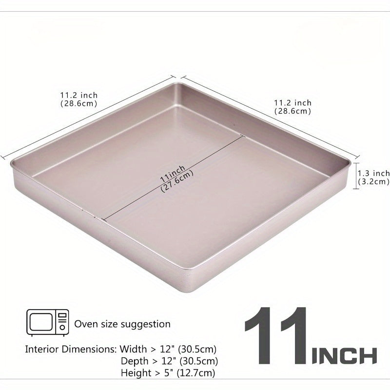 11 Inch Non-Stick Square Baking Pan Carbon Steel Jelly Roll Tray - Oven Baking Sheet for Cake Rolls Cookies Nougat Puff Pastry