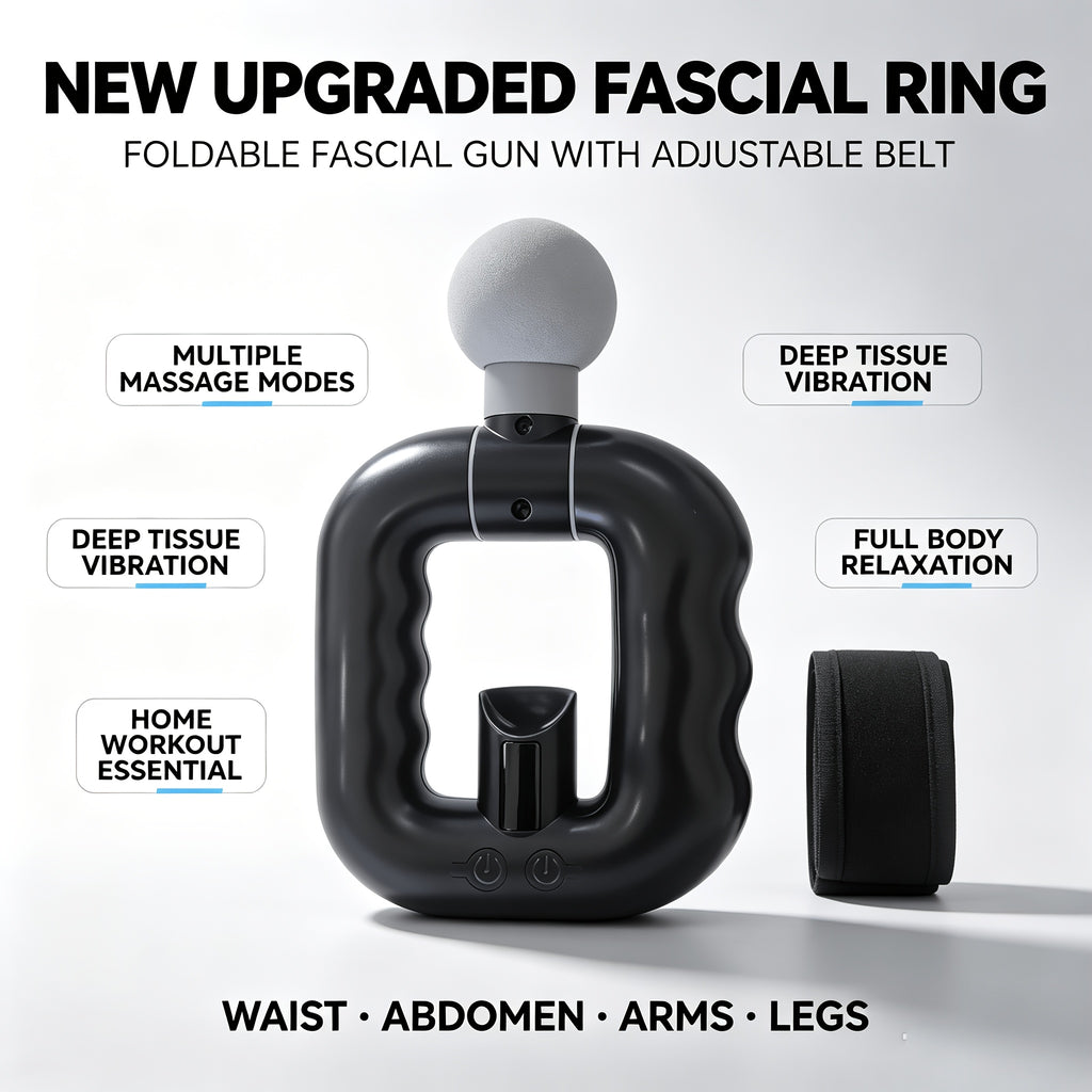 Fascia Ring Massager – Portable Multi-Function Neck Back Waist & Leg Body Massager with Adjustable Support Strap, Muscle Relaxation & Recovery Tool for Full Body Use, 3 Style Options