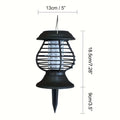 Solar UV Mosquito Killer Lamp Outdoor Electric Grid Sticky Board Dual Trap Flying Insect Killer No Power Needed for Courtyard Terrace Garden Patio Black