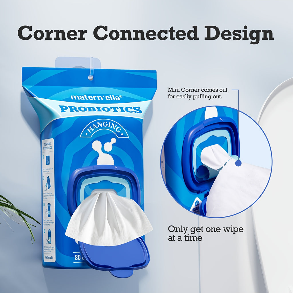 Flushable Wet Wipes with Probiotics Fragrance Free Sewer Safe Soft Thick Plant-Based Disposable Wipes for Personal Care Incontinence Travel Camping Available in Multiple Pack Sizes