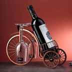 Vintage Bicycle Wine Rack Holder with Glass Storage – Iron Tabletop Wine Bottle Stand for Home Decor Parties & Gifts