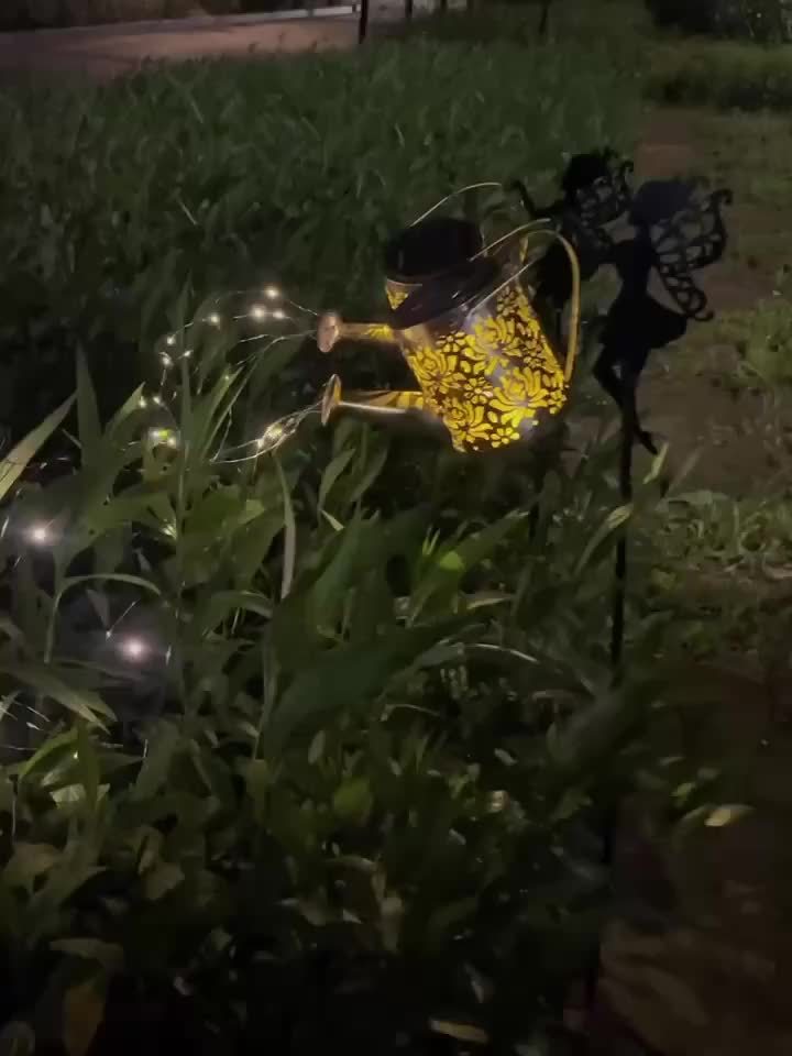 Solar Fairy Watering Can Light with String Lights – Vintage Metal Outdoor Garden Lamp, 600mAh Battery, Auto Dusk-to-Dawn, Portable Pathway & Patio Decor Light for Lawn & Garden, White or Colorful