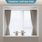 Tension Curtain Rod Adjustable 51-148 Inch No Drill Heavy Duty – Extra Long Spring Pressure Rod for Bathroom Shower Window Patio, White