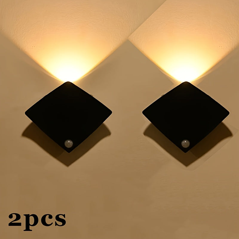 Magnetic LED Motion Sensor Night Light No-Drill Wall Light USB Rechargeable - Adjustable Brightness, IP44, Animal Art Design for Bedroom Hallway Cabinet Staircase Home Decor - Warm & White Options