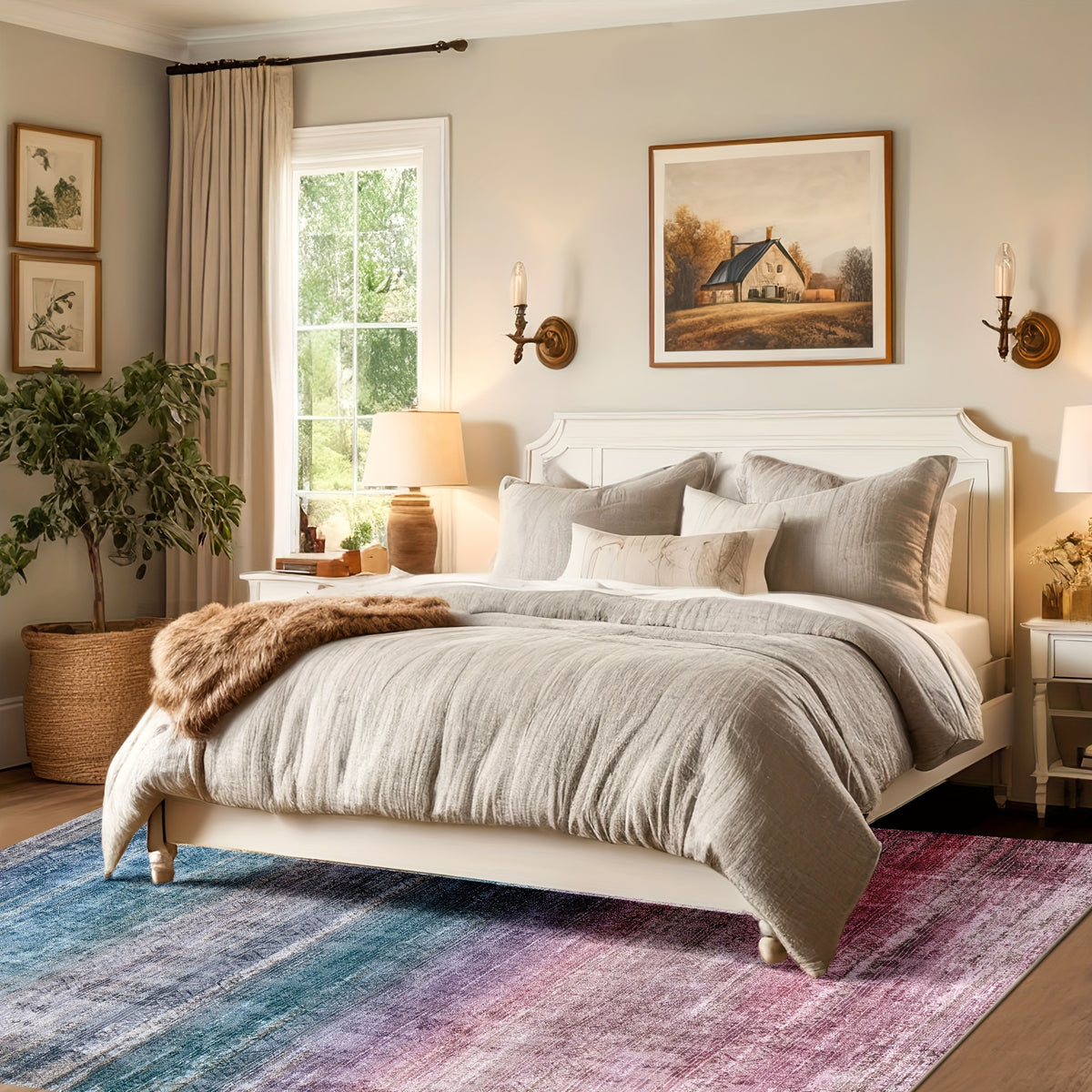 Oslo Washable Area Rug – Gradient Moroccan Vintage Style, Soft Non-Slip, Machine Washable | Living Room, Bedroom & Dining Room | 5 Colors, 5 Sizes | Nuvia Haven