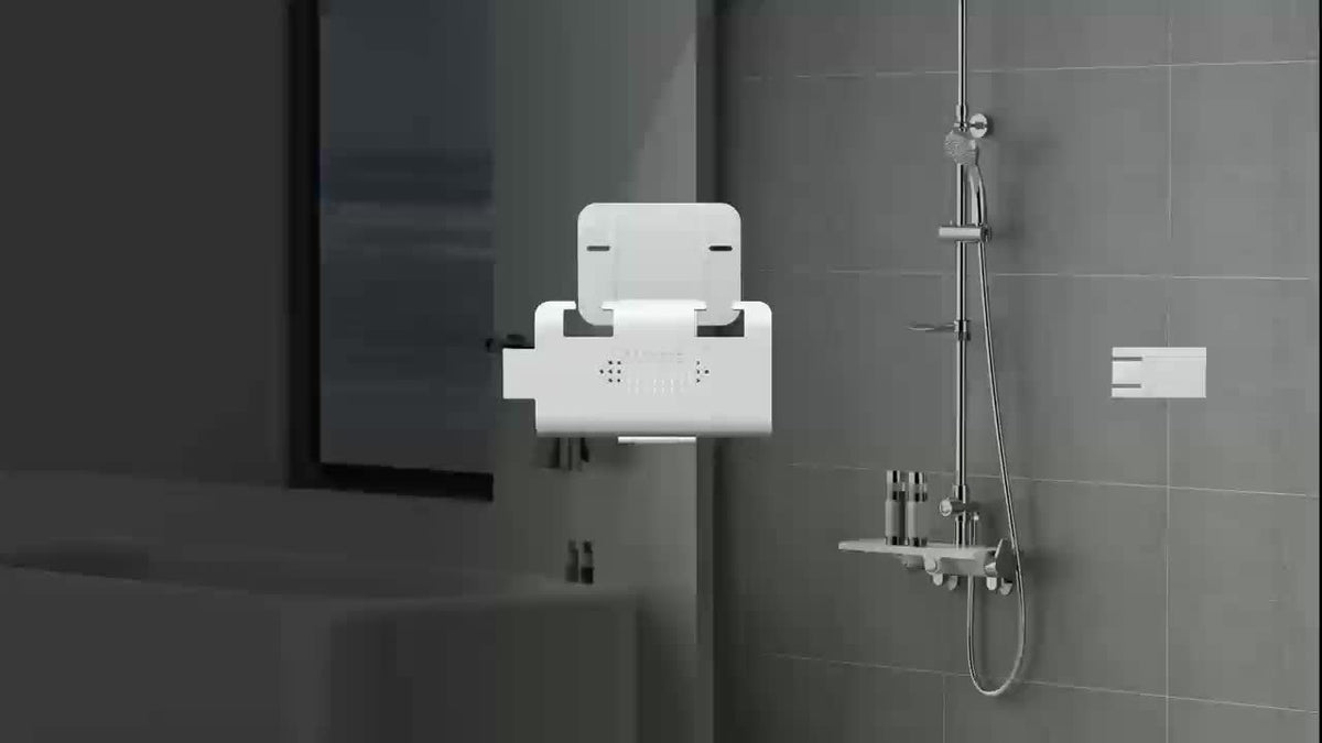 Heated Fog-Free Shower Mirror with LED Light 9.5x7 Inch | Detachable Fogless Bath Mirror with Shaving Foam Base, 2 Razor Holders & 3-Color Adjustable Brightness