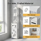 Large Capacity Bathroom Organizer Storage Cabinet with Toilet Paper Holder – Waterproof Dustproof Wall-Mount Bathroom Storage for Kitchen Bedroom Living Room Dining Room, Easy to Install