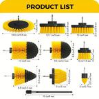 Drill Bit Scrub Brush Set 7 Piece with Cleaning Pads for Bathroom Toilet Kitchen Patio Vehicle Multi-Surface Power Scrubber Attachment Kit