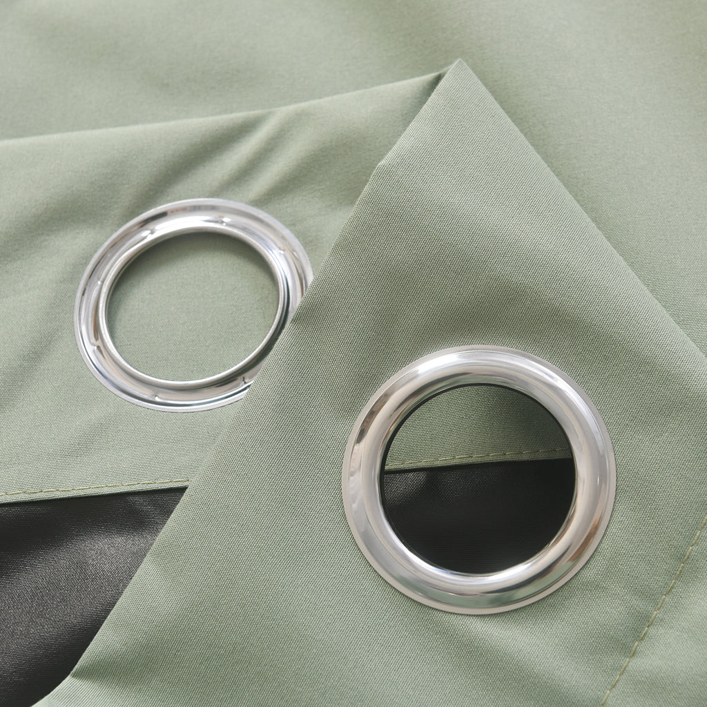 Blackout Curtains Sage Green 100% Light Blocking Thermal Insulated Grommet Drapes – Noise Reducing Energy Efficient Bedroom & Living Room Panels | 5 Sizes Pack of 2