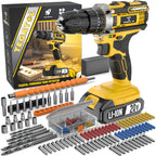 20V Cordless Drill Tool Set 30 88 136 148 Piece Electric Drill Toolbox Kit Rechargeable with Battery Hand Tools Pliers Bits for Home Repair Men Gift