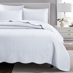 Microfiber Quilt Bedspread Set All Season Lightweight – Soft Breathable Quilted Coverlet Twin Full Queen King 16 Colors Machine Washable