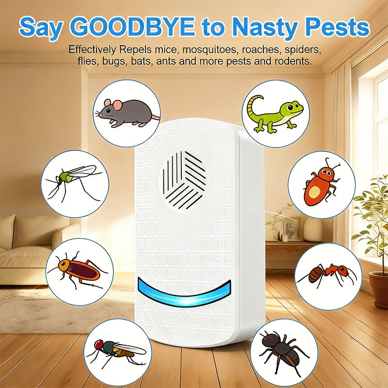 Ultrasonic Pest Repeller 8-Pack 2025 Upgraded Plug-In Repellent for Mosquitoes Cockroaches Mice Fleas Ants Rodents Chemical-Free for Home Farm Kitchen Office Restaurant Apartment