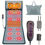 Full Body Massage Mat with Heat & 9 Vibration Modes – Shiatsu Neck Massager Acupressure Kneading for Neck Back Waist Hip Leg, Smart Timer Storage Bag, Gift for Mom Dad