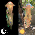 LED Jellyfish Chandelier Lights Color Changing, Set of 2 Hanging Outdoor Garden Tree Lights for Christmas, Halloween, Gender Reveal & Mood Lighting, Battery Powered