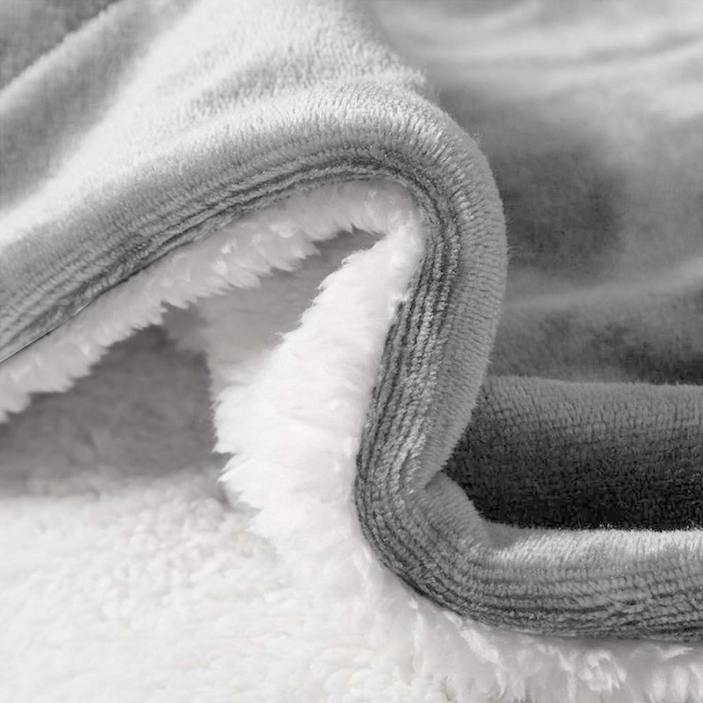 480GSM Heavy Sherpa Fleece Blanket Double-Sided Reversible Warm Throw for Couch Bed Office Travel All Season Comfort Sofa Decoration Holiday Gift