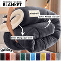 480GSM Heavy Sherpa Fleece Blanket Double-Sided Reversible Warm Throw for Couch Bed Office Travel All Season Comfort Sofa Decoration Holiday Gift
