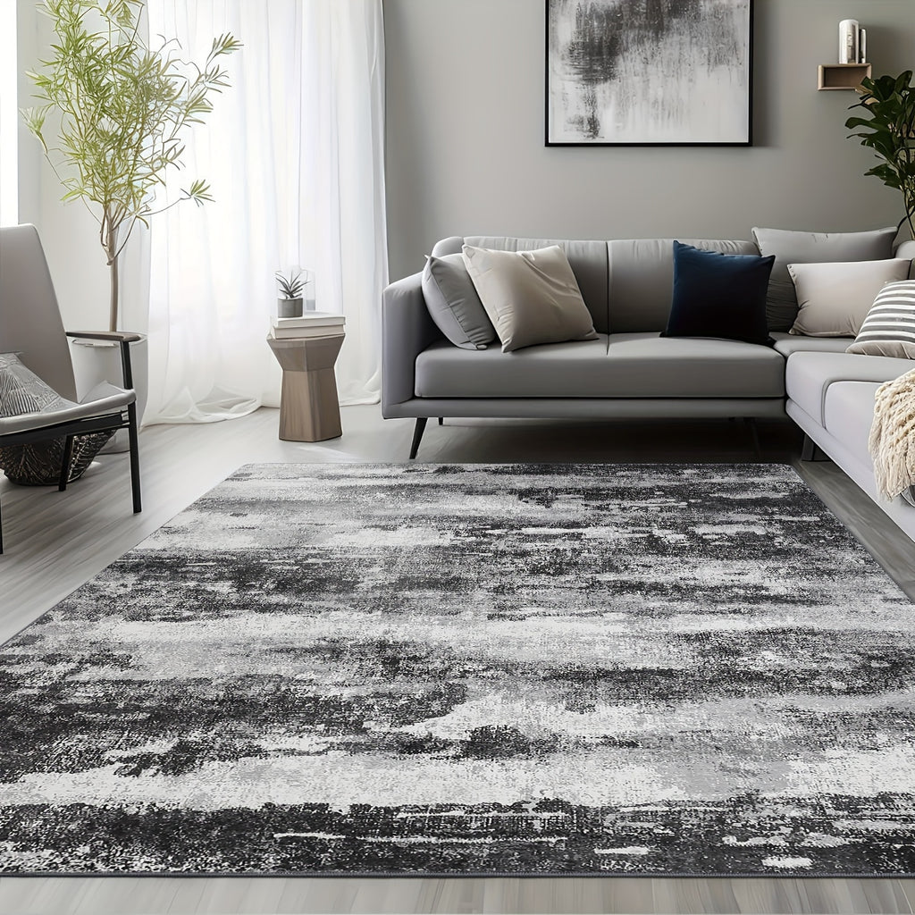 Modern Abstract Area Rug Machine Washable Non-Slip Large Soft Floor Carpet for Living Room Bedroom Dining Room – 6 Sizes 2x5 to 9x12 Ft