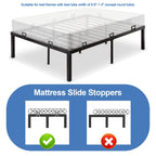 Non-Slip Mattress Gripper Brackets 4 Sets Adjustable Heavy Duty Anti-Slide Holder Clips with Screws for Metal Bed Frames Stops Mattress Sliding Black