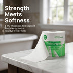 3-Ply Ultra Soft Toilet Paper Bulk 12 or 24 Rolls, Thick Bathroom Tissue, Strong Absorbent Individually Wrapped Toilet Tissue Rolls for Home Hotel Office Restroom