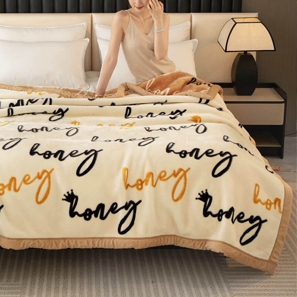 Extra Large Thickened Raschel Throw Blanket Double Layer Ultra Soft All Season Machine Washable Animal Theme Decor 7 Colors 2 Sizes