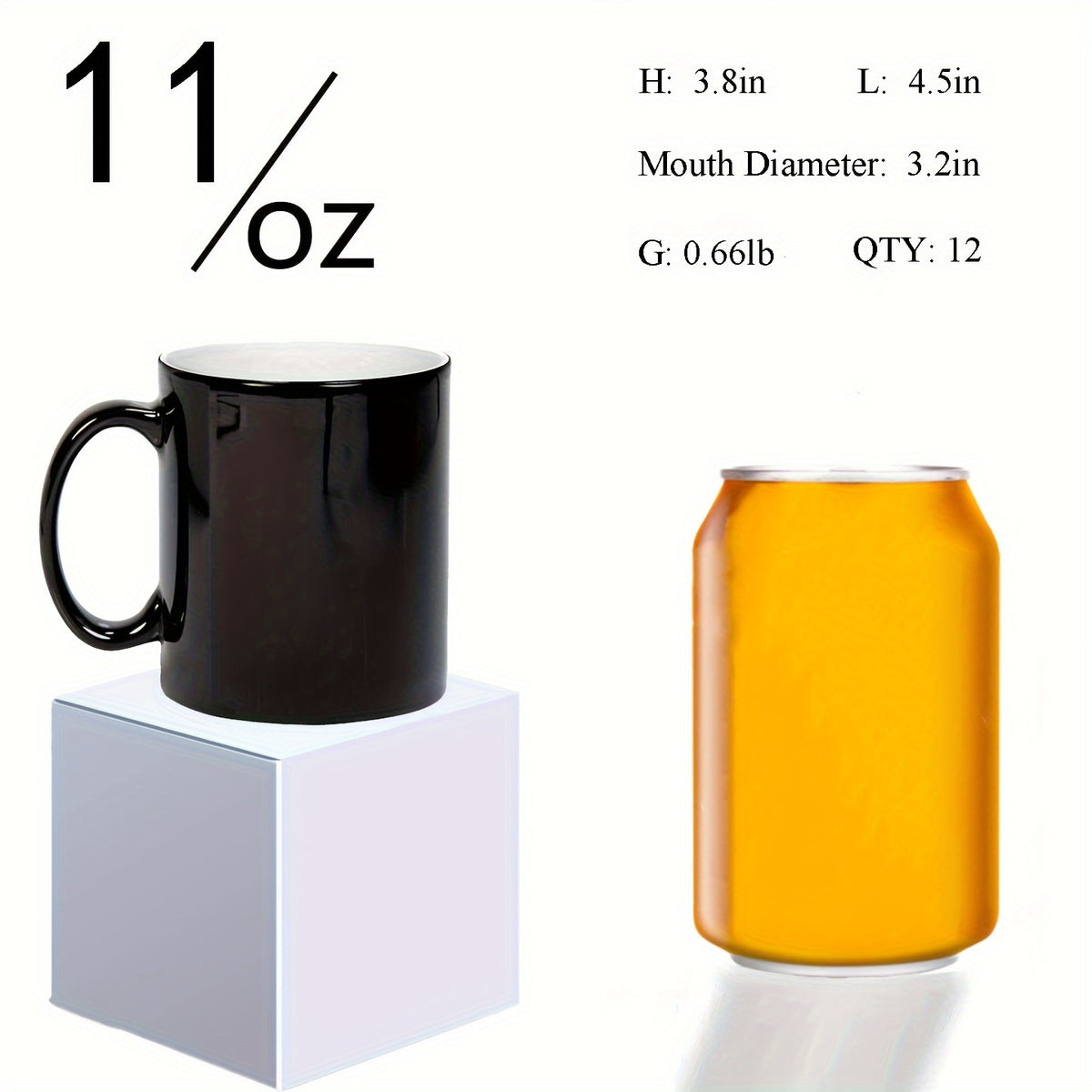 Color Changing Mugs 12 Pack – Heat Sensitive Sublimation Coffee Cups Reveal Design When Hot, 11oz & 15oz | Perfect for Parties & Gifts