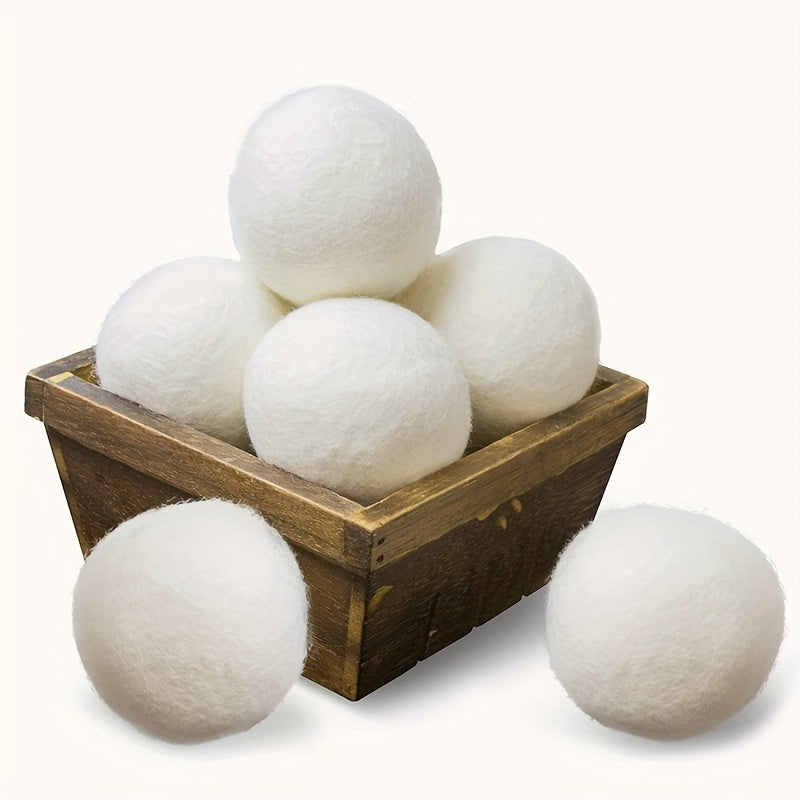 Wool Dryer Balls Set of 6 XL 100% Natural Wool Fabric Softener Reusable Chemical-Free Reduces Drying Time & Wrinkles Safe for Baby Clothes