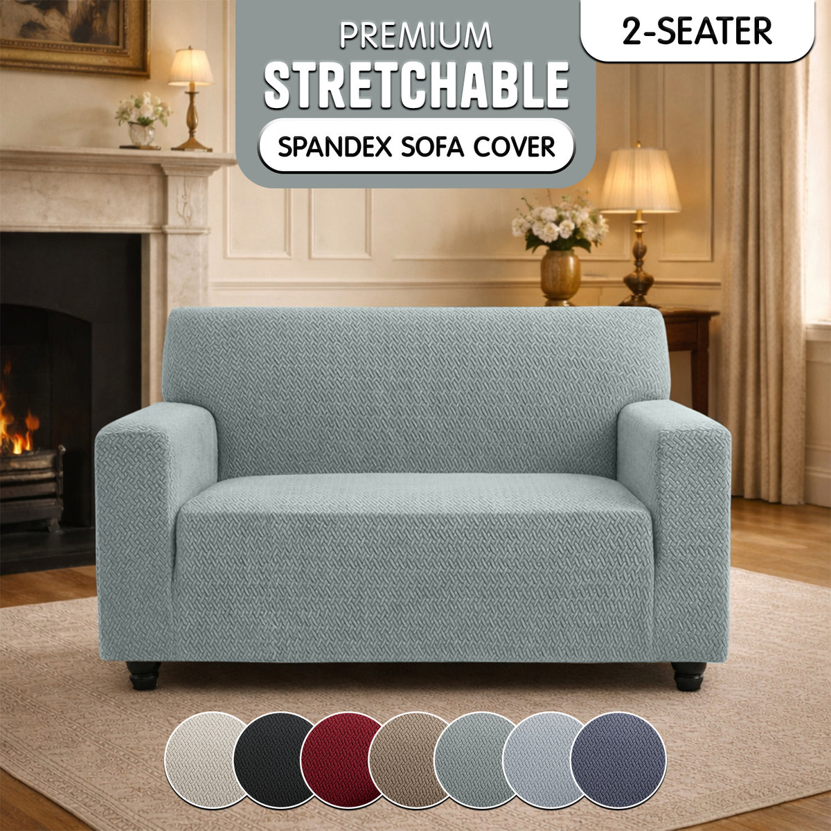 Luxury Spandex Sofa Cover Anti-Slip – Wrinkle-Free Elastic Couch Slipcover, Pet & Scratch-Proof, Machine Washable, All-Season, 7 Colors, 1/2/3 Seater, Living Room Home Decor