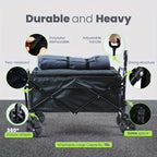 Heavy Duty Folding Utility Cart Wagon with All-Terrain Wheels, 680LBS Capacity Outdoor Camping Garden Shopping Yard Beach Sports Equipment Collapsible Wagon