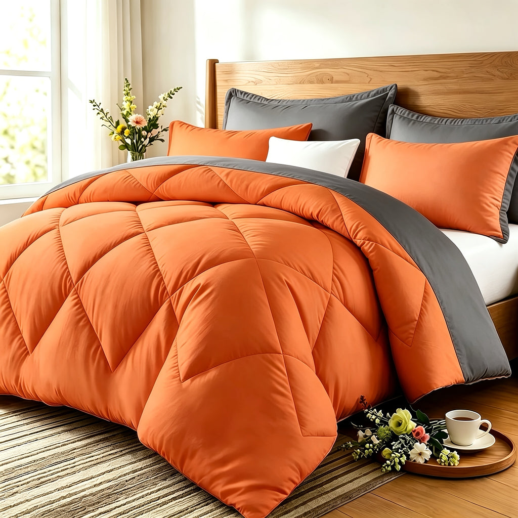 Quilt Set 3 Piece Lightweight Breathable Comforter with Pillowcases - Diamond Pattern Ultra-Fine Fiber Soft Bedding Set 42 Colors Twin Queen King Pinch Pleat