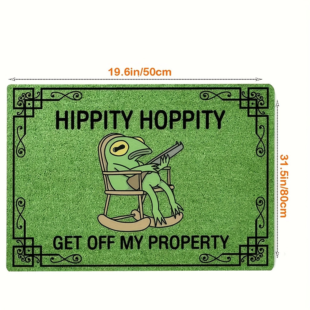 Welcome Mat Green Frog Pattern Indoor Outdoor Doormat – Anti-Slip Backing Edge Locking Entryway Rug for Living Room & Home Decor | Multiple Sizes