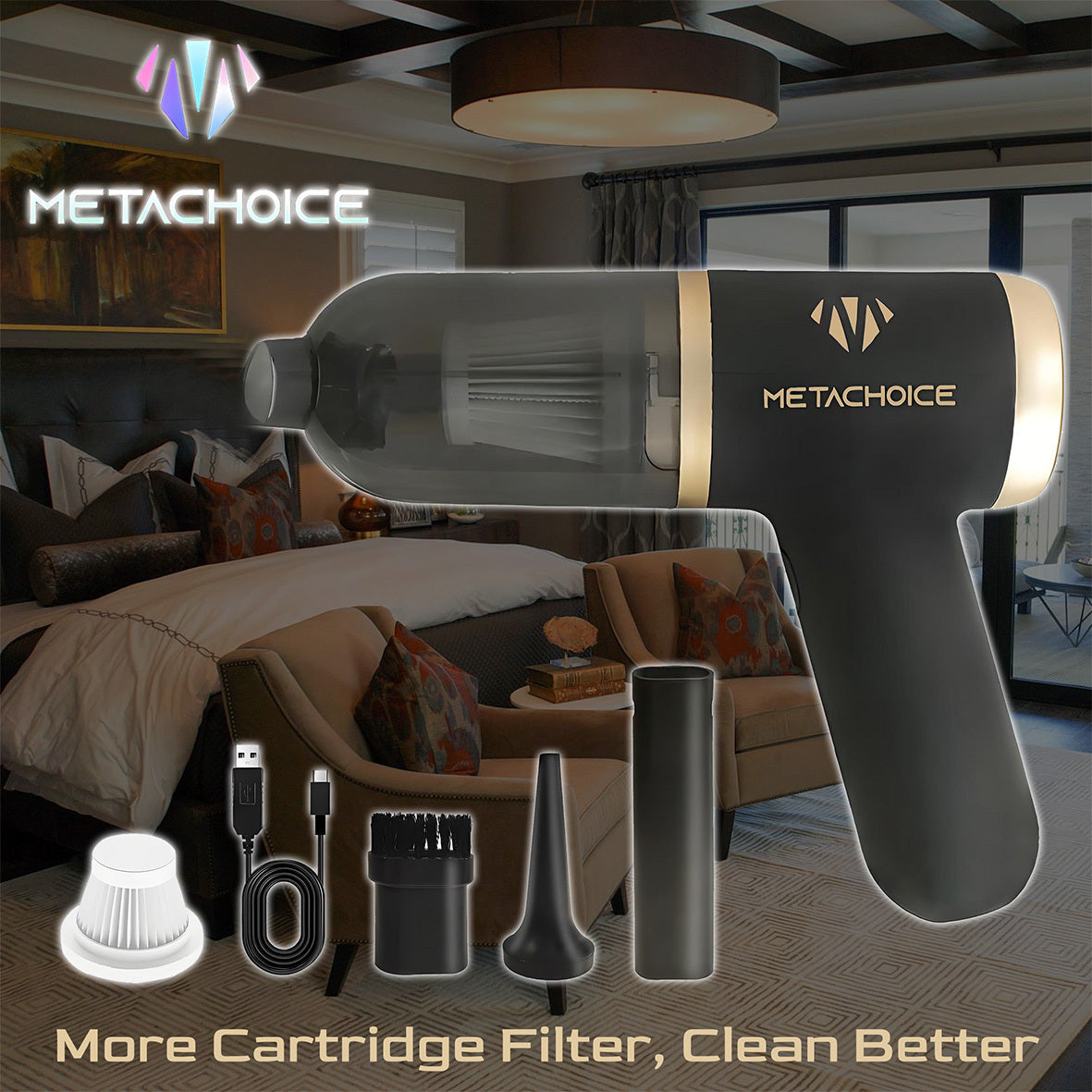 Cordless Handheld Vacuum Cleaner 12KPa High Suction – Blow & Suction Dual Mode, Ultra-Lightweight 12.2oz, 2x2000mAh Battery, Type-C Charging, Mini Portable Vacuum for Car Home Office Pet Hair