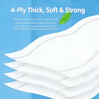 Ultrasoft 4-Ply Facial Tissues 12-Pack 400 Sheets Each - Unbleached, No Dyes, Lint-Free & Absorbent, Thick & Strong for Face Cleaning, Daily Use & Napkin Replacement