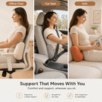Lumbar Support Pillow Adjustable Back Cushion for Office Chair, Home, Travel & Student Dormitory – Machine Washable Ergonomic Lumbar Pillow Gift