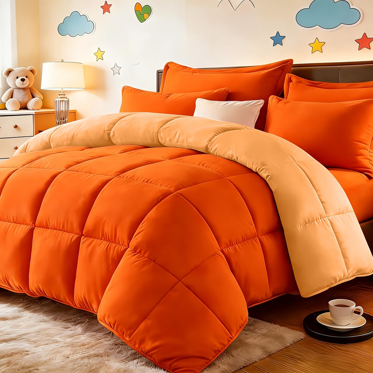 All Season Comforter Set with Pillowcases 2-3 Piece – Soft Fluffy Lightweight Bedding for Kids Dorm Apartment, 29 Colors Including Two-Tone, Twin Queen King Size