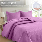 Luxury Quilted Bedspread Set 3 Piece Floral Coverlet with Pillow Shams Breathable Lightweight All Season - Twin Queen King California King 16 Colors