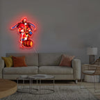 Neon Sign for Bar USB Powered LED Neon Light Wall Decor Captain Morgan Spiced Rum Sign with Push Button - Man Cave Bar Sign Home Bar Restaurant Pub Wall Hanging Decor, Red