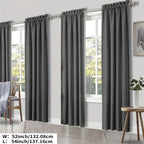 100% Blackout Curtains Rod Pocket 4 Panels - Thermal Insulated Energy Saving Drapes for Bedroom Living Room, 38" & 52" Wide 54"–108" Long, 7 Colors