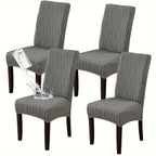 Stain-Resistant Stretch Dining Chair Covers Set of 4 or 6 Jacquard Polyester-Spandex Removable Slipcovers – Pet & Kid Friendly, Machine Washable, for Restaurant Home Wedding Christmas