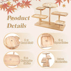 Multi-Tier Wooden Desk Organizer 5 or 6 Tray – Space-Saving Standing Shelf Rack for Cosmetics, Jewelry, Decor & Office Supplies