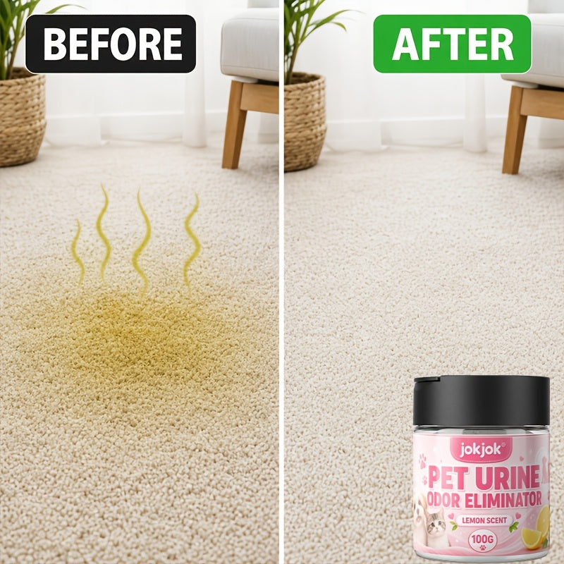 Pet Urine Deodorizing Powder – Powerful Odor Neutralizer & Moisture Absorber for Cat & Dog Urine, Long-Lasting Fresh Scent, Gentle Formula for Carpets, Sofas, Pet Beds, Mattresses & Car Mats