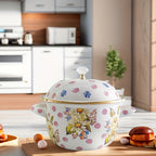 Enamel Diamond Soup Pot – Thick-Walled Double Handle Stew Pot, High-Temp Resistant, 2 Designs & 2 Sizes, Electric Stove Gas Flame Compatible