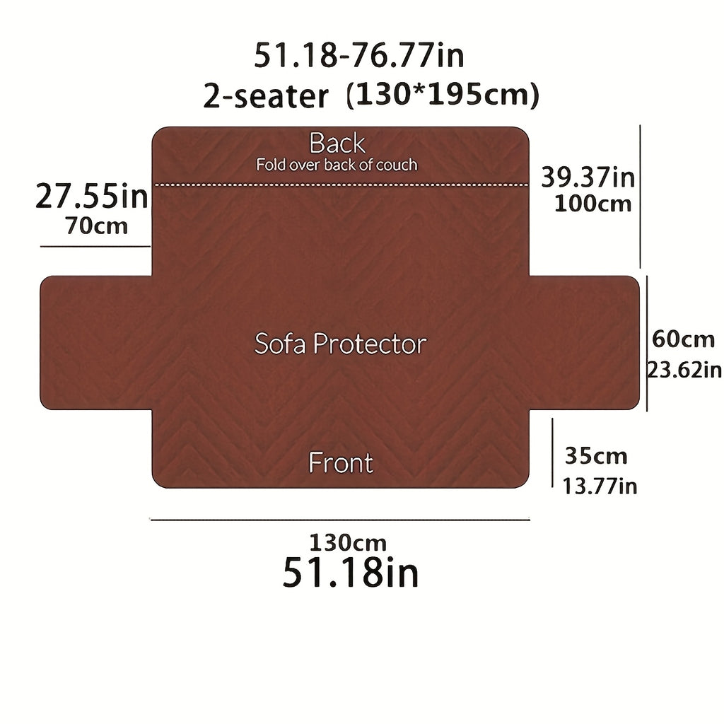Sofa Cushion Cover with Storage Pocket – Pet-Proof Non-Slip Multi-Function Sofa Protector, All-Season Machine Washable, 1/2/3-Seater, Navy Coffee Off-White Dark Gray