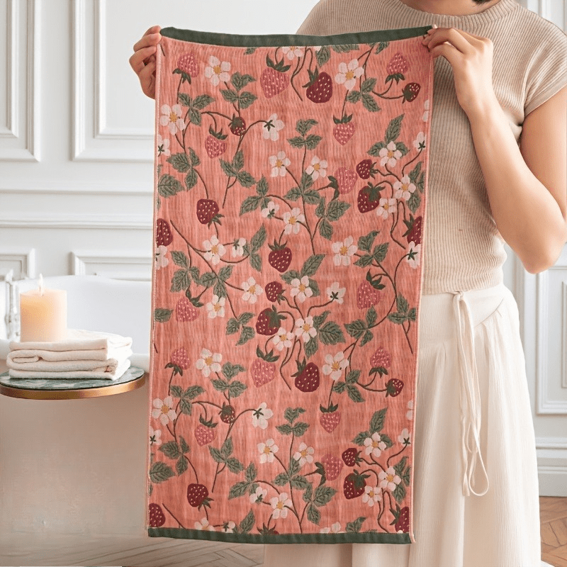 Four-Layer Gauze Jacquard Hand Towel & Kitchen Towel Set Thickened Soft Absorbent Quick Dry - Floral Pastoral Style Multi-Function 4 Designs | Nuvia Haven