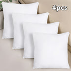 Hypoallergenic Fiber Pillow Inserts 1/2/4 Pack – White Square Cushion Filling with Zipper, Polyester Sanded Soft Fill for Sofa Bed Patio Bedroom Office Living Room Indoor Outdoor Decor