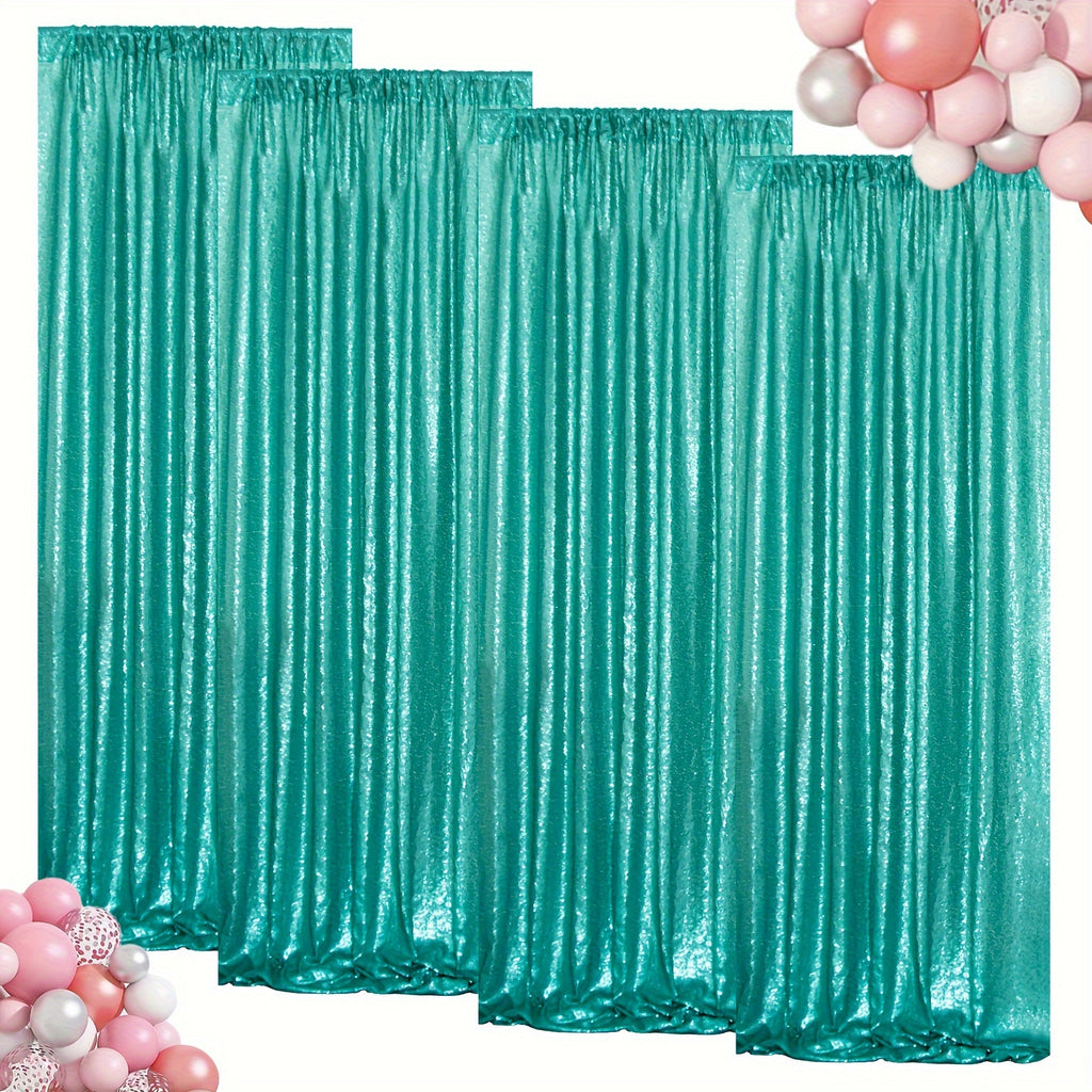 Sequin Backdrop Curtains 4 Panels 2FT x 8FT Glitter Party Decorations for Wedding Birthday Photo Booth Stage Background 30+ Colors