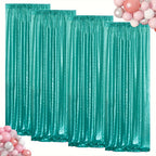 Sequin Backdrop Curtains 4 Panels 2FT x 8FT Glitter Party Decorations for Wedding Birthday Photo Booth Stage Background 30+ Colors