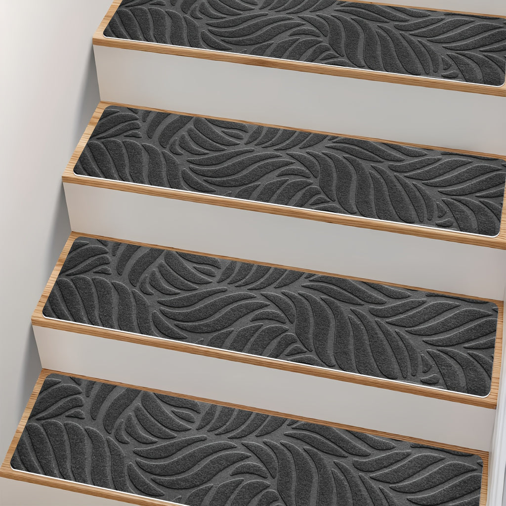 Non-Slip Stair Treads Self-Adhesive 4mm TPR Stair Mats for Hardwood Floors Indoor Stairs Carpet Pads 6pcs or 15pcs Set