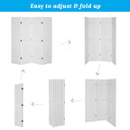 5 FT Freestanding Pegboard Room Divider | Wood Folding Privacy Screen & Display Board Organizer with Support Feet – White, Black, Natural, Grey | Craft Shows, Retail & Home