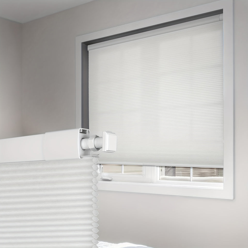 Cordless Honeycomb Blinds No Drill No Tools – Cellular Shades Color-Matched Easy Install Window Blinds for Bedroom Living Room & Office