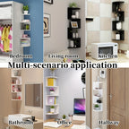 Wall-Mounted 5-Tier Corner Storage Shelf Floating Rack for Living Room, Bedroom, Kitchen, Bathroom & Office, Space-Saving Decorative Corner Organizer in Black or White, Easy Install